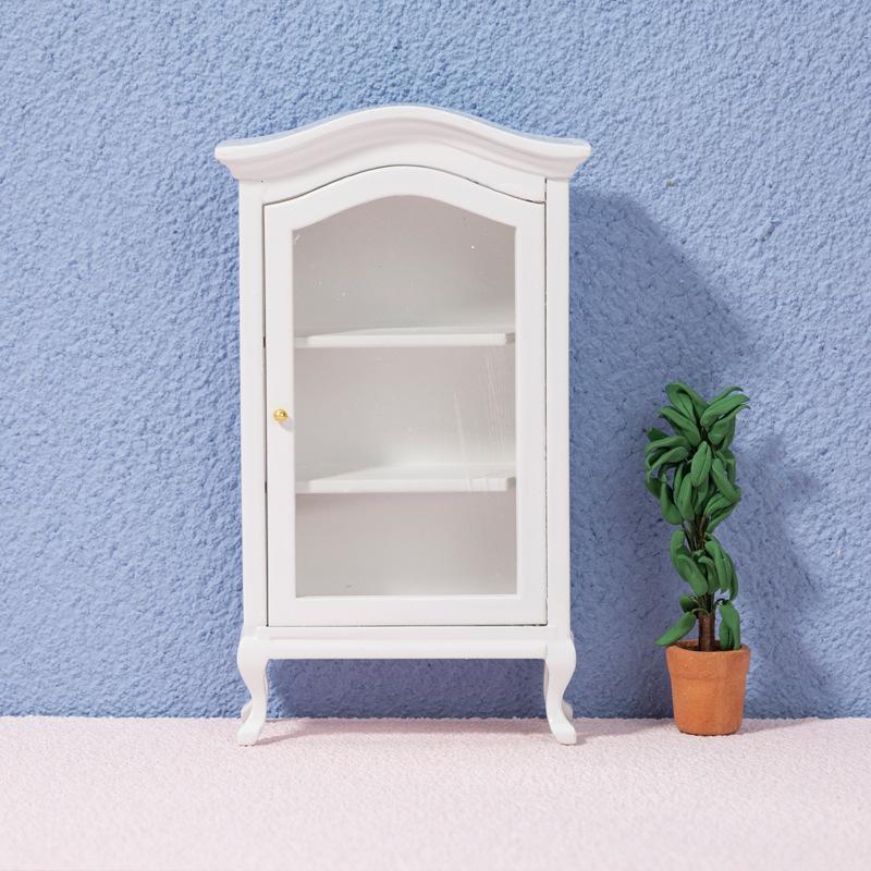 1:12 Dollhouse Cupboard Display Shelf Miniature Furniture Wine Cabinet DIY Toys Bookcase Display Shelf