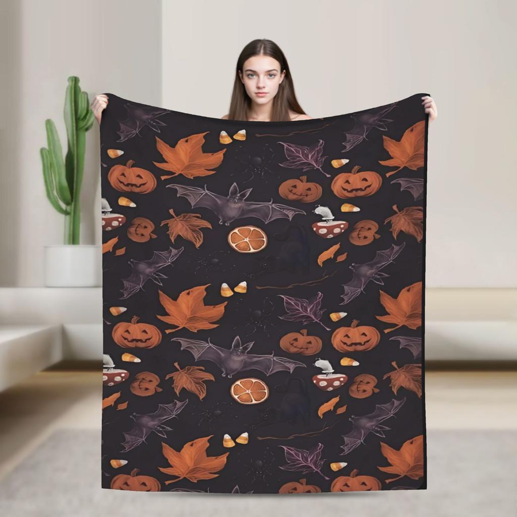 Soft BlanketsChildren Decorative Halloween Throw Blanket Flannel Bedspread For Couch Chair Sofa Bed Funny Sofa Bed Cover
