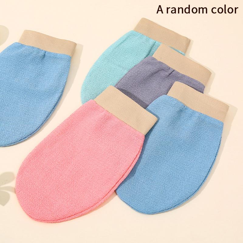 

Gradient Colored Single-Layer Bath Towel Exfoliating Scrub Gloves for Body Cleaning And Rubbing Thin Double Sided Shower Gloves разноцветный