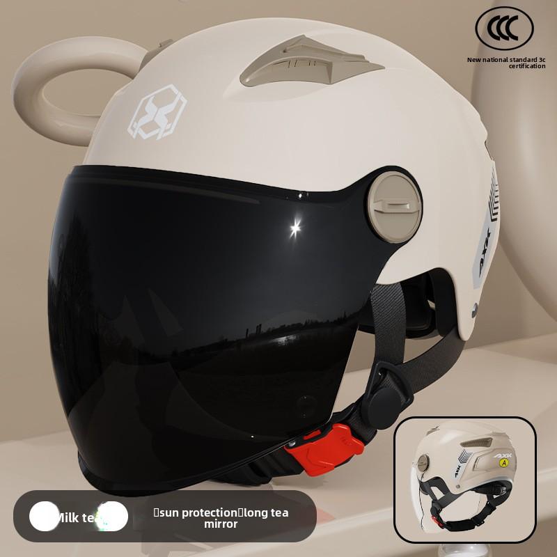Electric Motorcycle Helmet Men's Summer Sun Protection Battery Car Women's Four-season Helmet