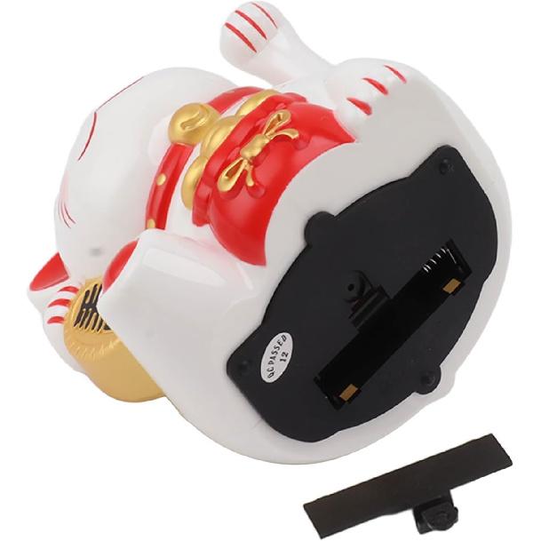5.5inch Fortune Cat, Battery Operated Japanese Lucky Cat with Waving Arm Chinese Feng Shui Deoration Maneki Neko for Fortune Money and Good Luck, for