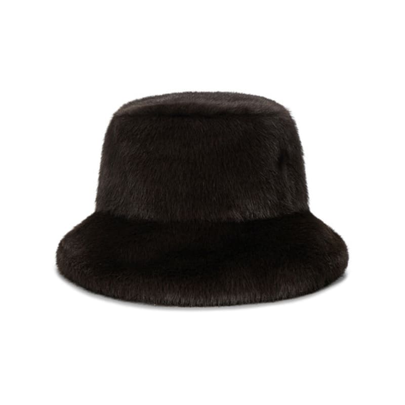 VARZAR VA Curved Stud Round Drop Bucket Hat Beige