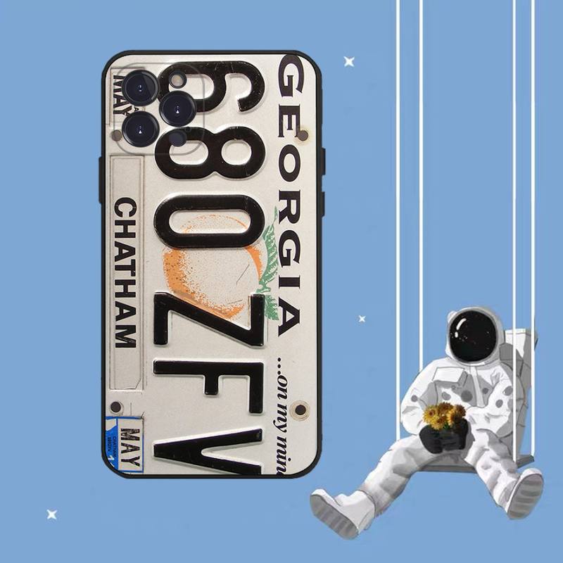 Retro Funny License Plate Number Car Phone Case For iPhone 8 7 6 6S Plus X SE 2020 XR XS 14 11 12 13 Mini Pro Max Mobile Case