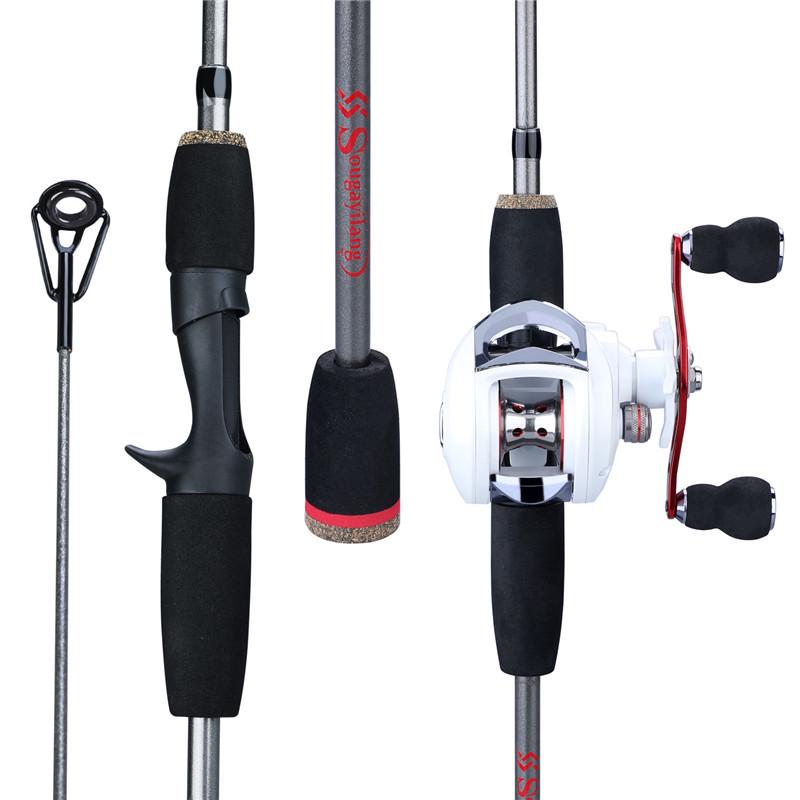 SOUGAYILANG Kombinace rybářského prutu a navijáku 5dílný Rybářský prut s 18+1BB rybářským navijákem pro nářadí na lov kaprů