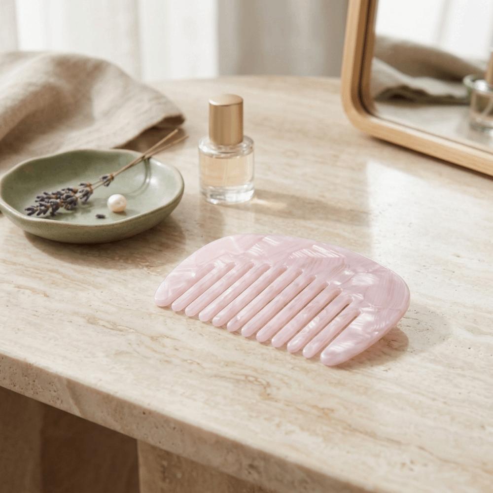 Pocket Comb Acetate Hair Comb Marble Pattern Scalp Massage Comb Travel Essential