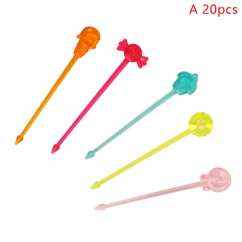 Candy Fruit Fork Food Grade Plastic Mini Cartoon Kids Cake Fruit Toothpick Bento Lunch Bento Accessories Party Decoration Supply