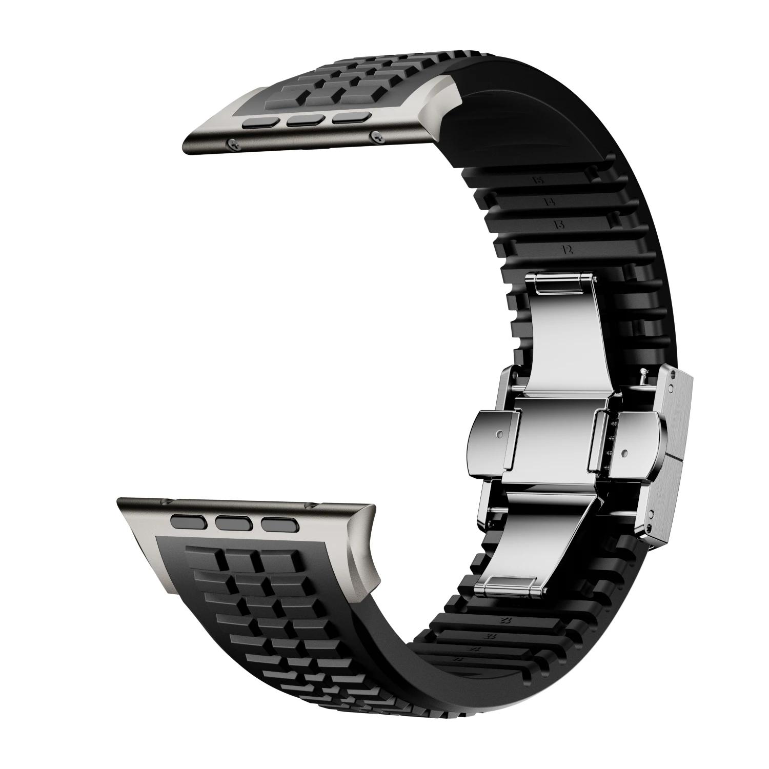 

Силиконовый ремешок для Apple Watch Ultra 3/2 49 мм Ремешок Мужской Спортивный Браслет для Iwatch 11 10 9 8 7 6 5 Se 46 мм 45 мм 44 мм Ремешок для часов 46mm for s11 10