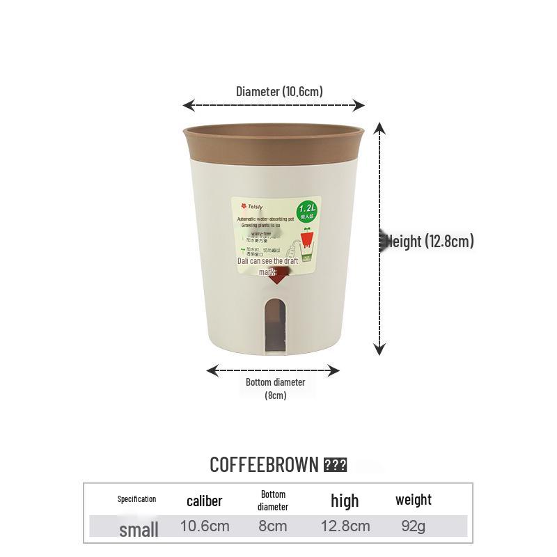 Self-Watering Resin Flower Pot for Hydroponic Plants - Ideal for Home and Balcony Gardening