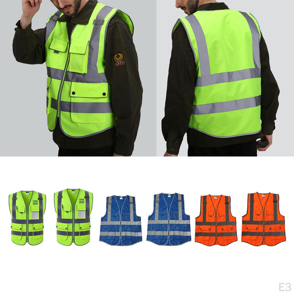 Waistcoat with Pockets, Zipper, Reflective