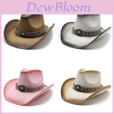 Ethnic Style Straw Hat With Wide Brim For Sun Protection And Breathability In Summer