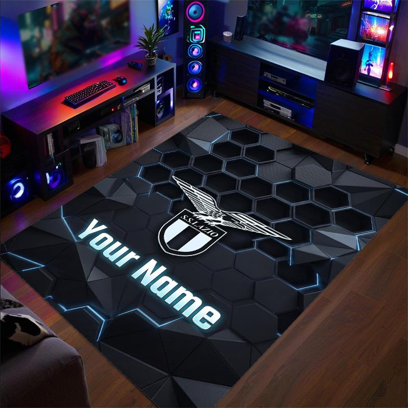 Kristal Fluweel Tapijt Lazio FC Print Aangepaste Naam Tekst Vloermat Woondecoratie