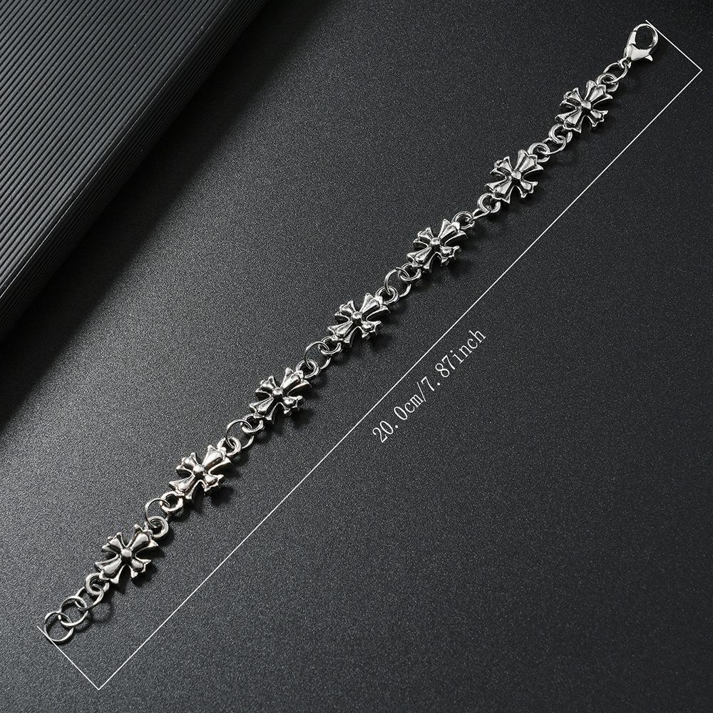 Gothic Cross Bracelet For Men Women Vintage Floral Hip Hop Rock European American Trends Party Gift 130 Char
