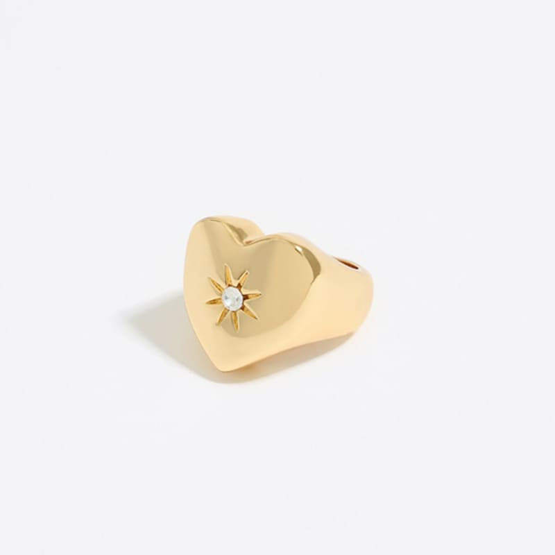 BIMBA Y LOLA [24SS] BIMBA Y LOLA Gold Crystal Heart Ring B245AIR002GOD
