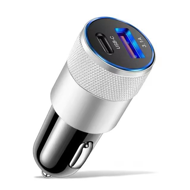 3.1A USB Car Charger Type C Fast Charging Phone Adapter For Xiaomi Huawei PD Phone Charger Car Adapter Socket Cigarette Lighter