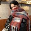 Autumn and winter plaid scarf women's winter high-end sense new versatile warm couple scarf shawl Korean explosion