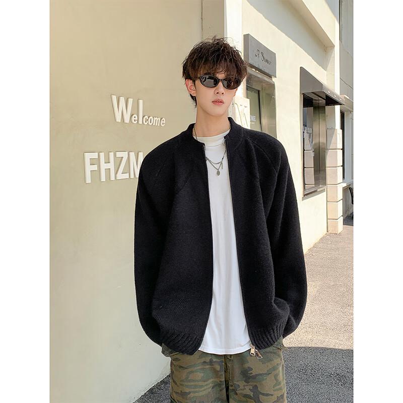 

TOM ADAM Men s American Style Zipper Knit Cardigan 2XL