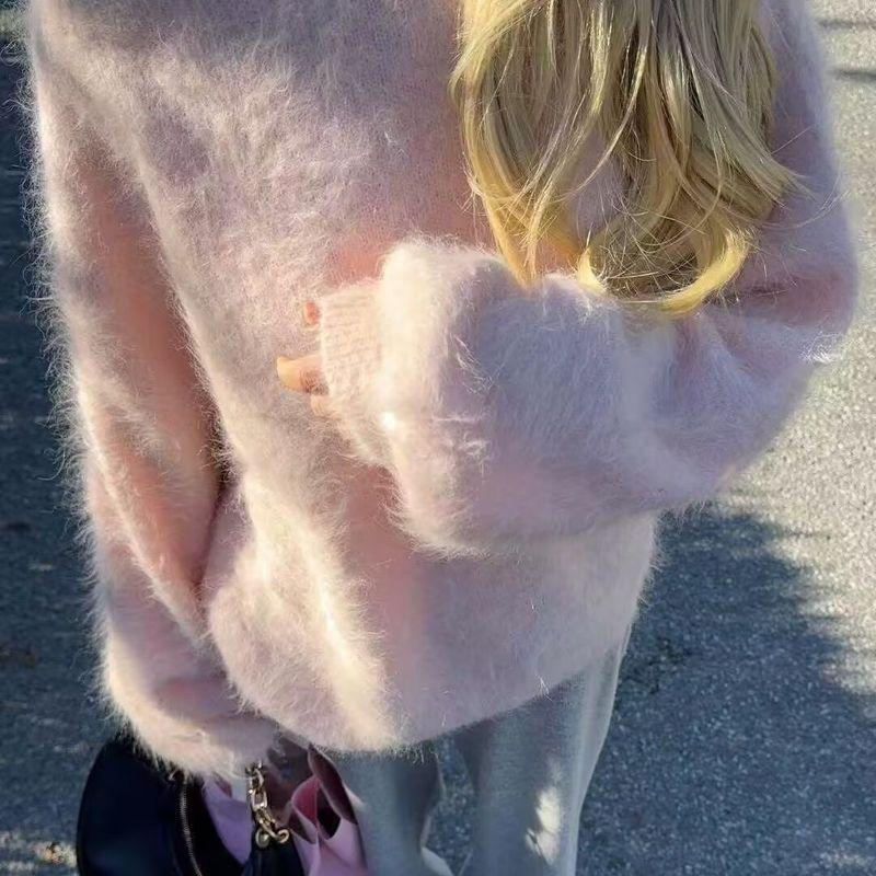 Autumn New Western Style Za Foreign Trade Women Clothes Fashion French Style Knit High Relaxation Loose Idle Style Sweater
