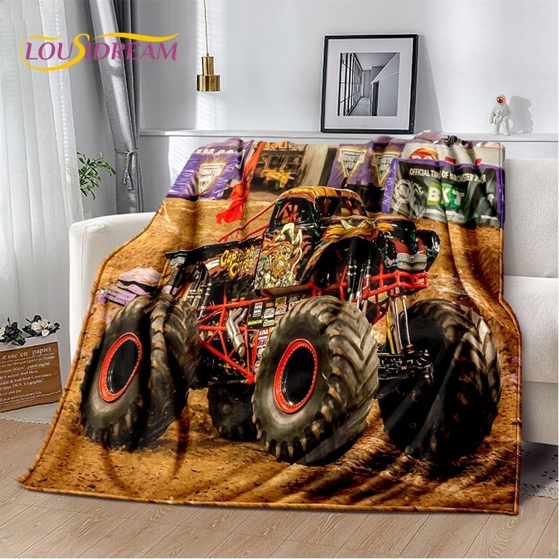 Monster Truck 3D Monster Jam Cartoon Soft Blankets,Keep Warm Throw Blanket Comfortable Blanket for Picnic Beds Sofa Home Bedroom