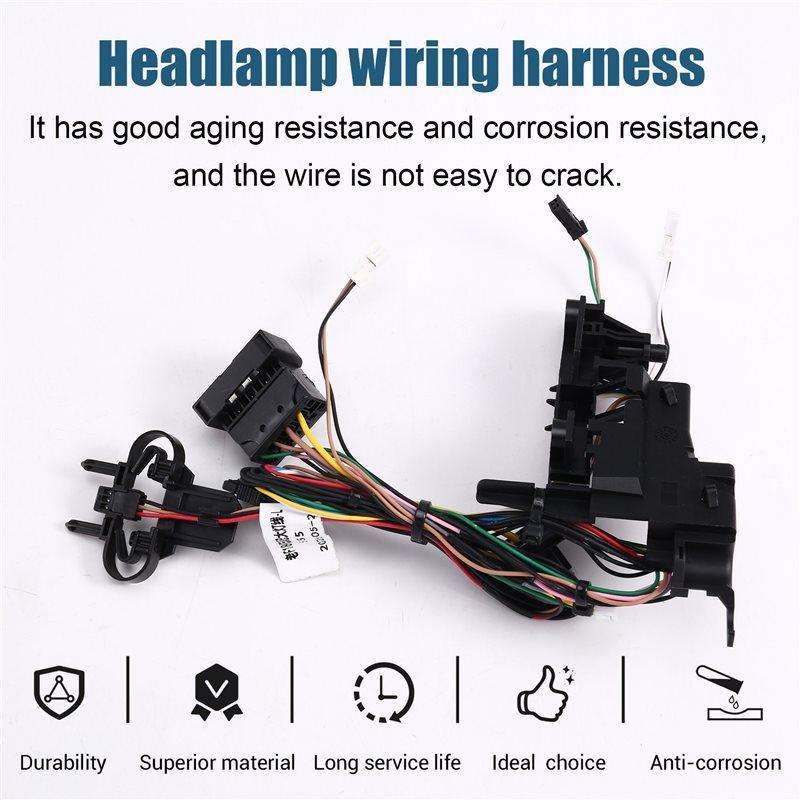 For BMW F07 F10 5 Series 528I 535I 550I Compatible Headlight Wiring Harness Without Follow-Up Test Leads 63117316217 Left