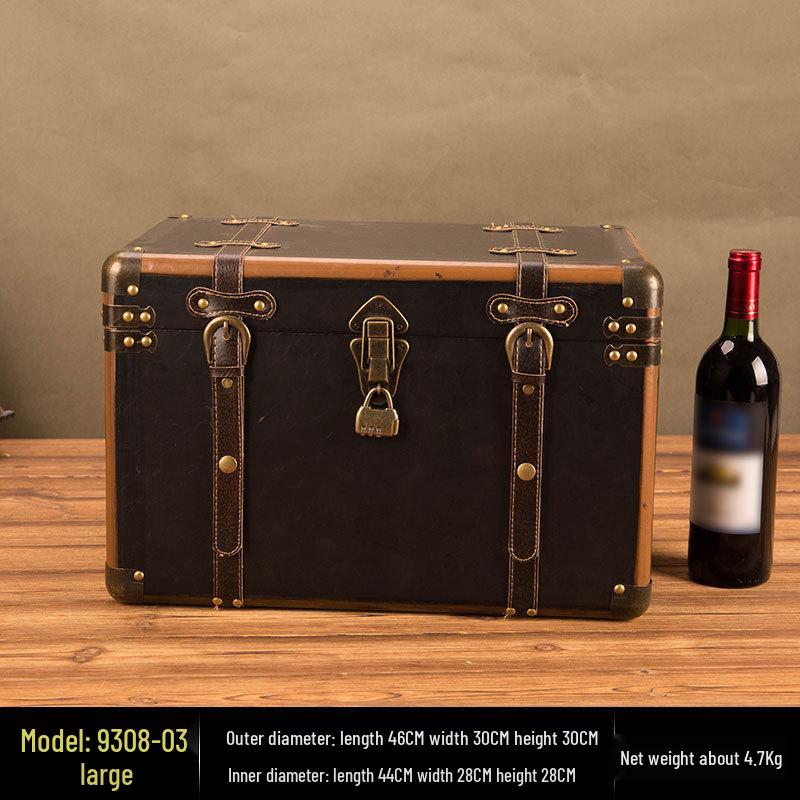 Extra Large Vintage Wooden Storage Trunk with Lockable Latch and Combination Lock.