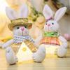 Easter Rabbit Decorations Glowings Easter Rabbit Ornament Handmade Plush Easter Doll Toy for Holiday Table Home