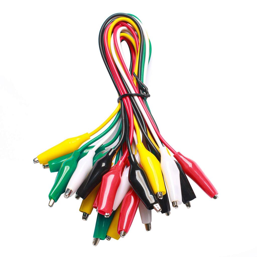 10 Pieces &5 Colors Test Lead Set & Alligator Clips,19.7 inches Electrical DIY Test Leads Alligator Double-ended Crocodile Clips