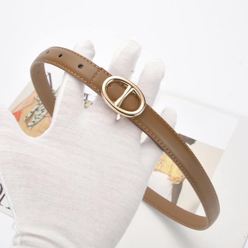 

Women s Belt, Oval Pig Nose, Smooth Buckle, Thin Belt, Simple Jeans, Suit, Dress, Belt, Women s Trendy 105cm