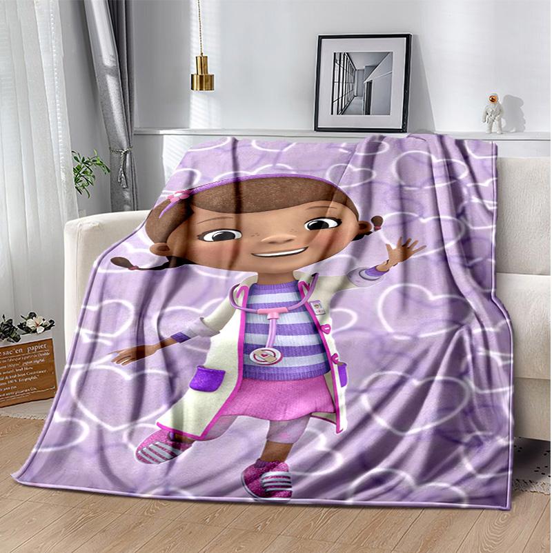 Doc Mcstuffins Flannel Blanket Soft Warm All-Season Throw, Design for Camping, Car Travel, Hiking Sofa, Bed, Office Perfect Gift for Parties