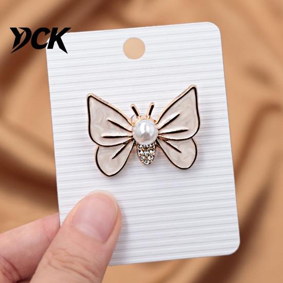Butterfly Shaped Brooch Faux Pearl Rhinestone Brooch, Dainty Decorative Badge Pin Pin, Sweater Cardigan Coat Dress Jewelry Accessories Daily Wear