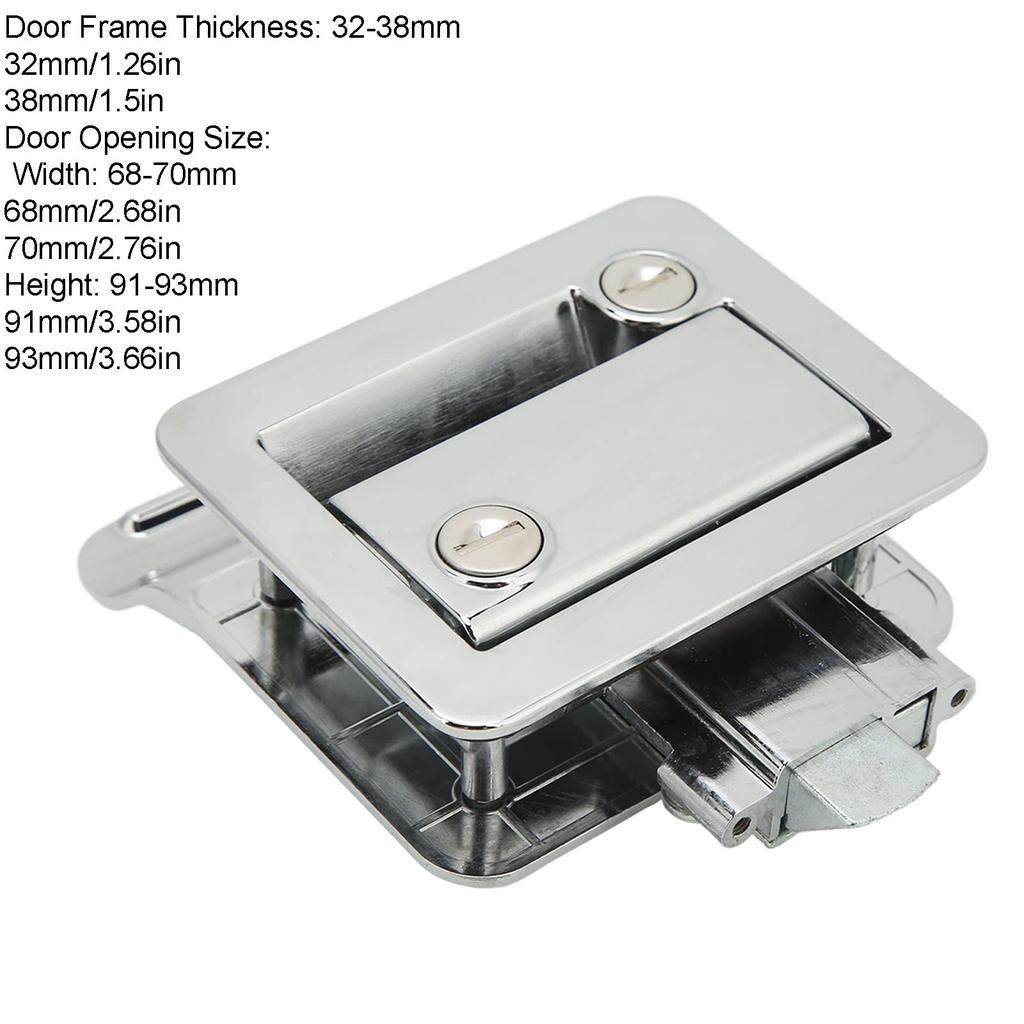 EBTOOLSRV Entrance Door Lock with Safety Aluminum Alloy for Travel and Transporters Latch, Built-in Deadbolt, Campers, Trailers, Trucks, RVs, (Chrome)
