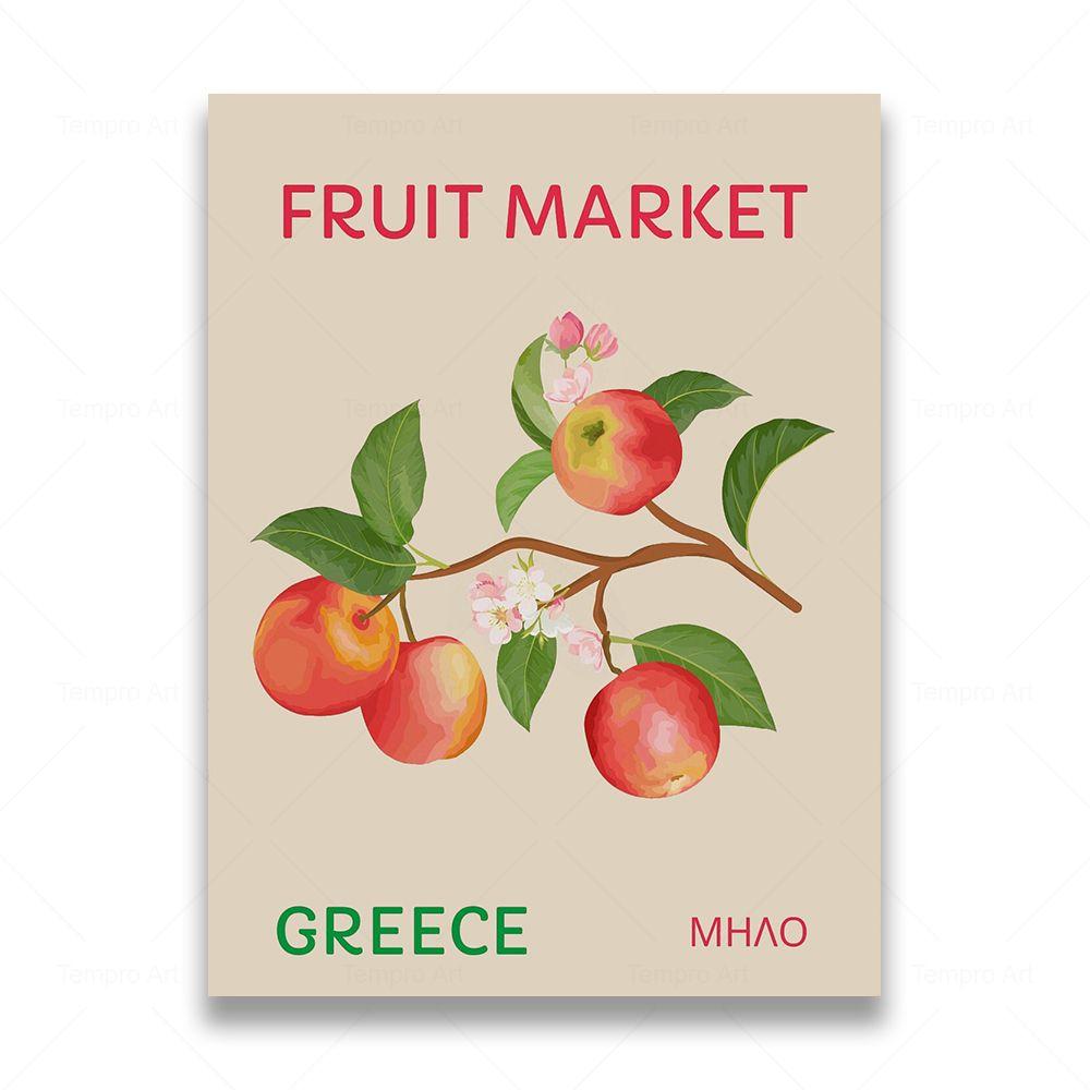 Fruit Market Cherry Lemon Orange Vintage Posters Prints Travel Wall Art Canvas Painting Nordic Wall Pictures Kitchen Room Decor