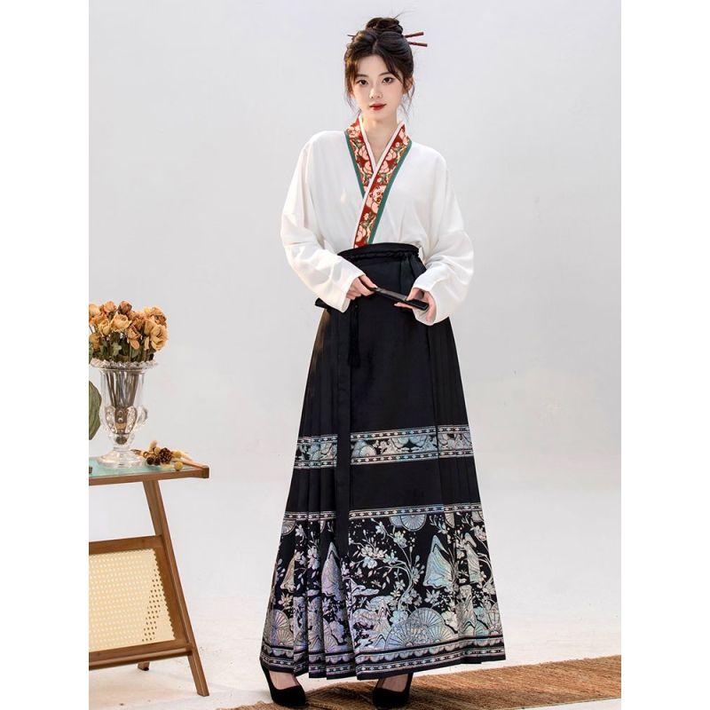 

Женское платье Ханфу в китайском стиле династии Мин, комплект с юбкой для повседневного использования