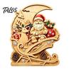 Handcrafted Wooden Statues Fairy Tale Little Boy and Fox Figurine, Rustic Desktop Statue, Artistic Carved Christmas Gift Ideas Sculpture Ornament for