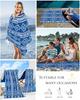 Strandtuch Blau Tribal Geometrisch Badehandtücher Poolhandtücher Abstrakt Boho Ethnisch Weich Saugfähig Strandtuch Leicht Groß Schnelltrocknend