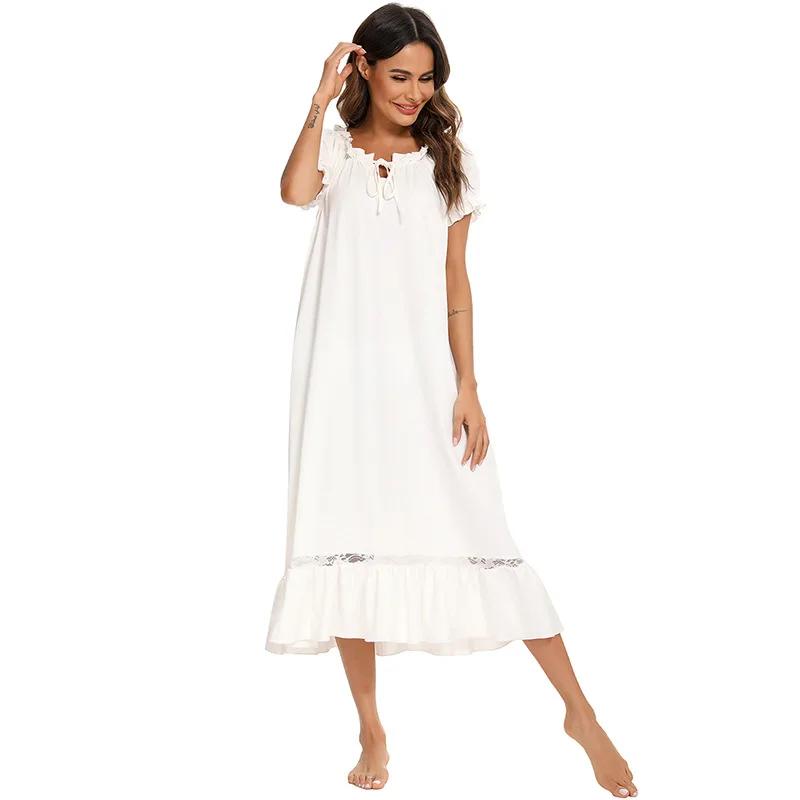 Camice da Notte Vintage Donna Larga Abito da Notte Lunga Camicia da Notte Abbigliamento da Notte Donna Vittoriana Retrò Camice da Notte