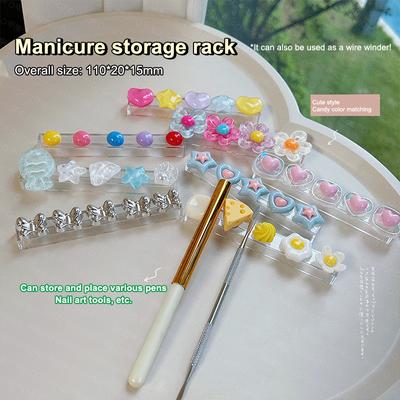 Soporte de Cepillo de Uñas de Dibujos Animados Soporte para Bolígrafos de Salón Accesorios Cepillos Para Herramienta de Manicura Soporte para Cepillos de Uñas para Arte de Uñas Transportador Almacenamiento