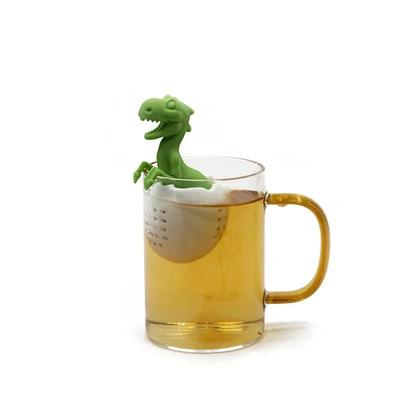 Household Cute Dinosaur Creative Shape Reusable Silicone Tea Infuser Herbal Tea Bag Filter Diffuser Strainer Teaware Accessories