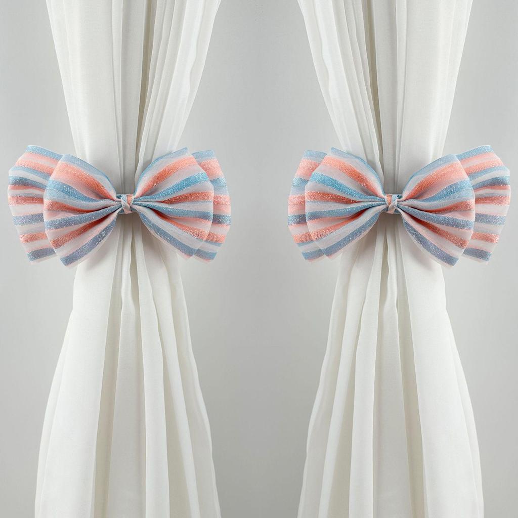 French Pearlescent Gauze Silk Bow Curtain Tieback