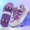 Boys Skating Shoes Rotating Button Four Wheel Skate Roller Shoes Roller Skating Removable  Kid Shoes with Wheels