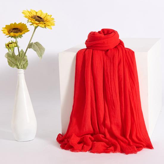 Women Scarf Shawl Solid Color Soft Fabric Scarf Thin Breathable Shawl Versatile Winter Outdoor Accessory