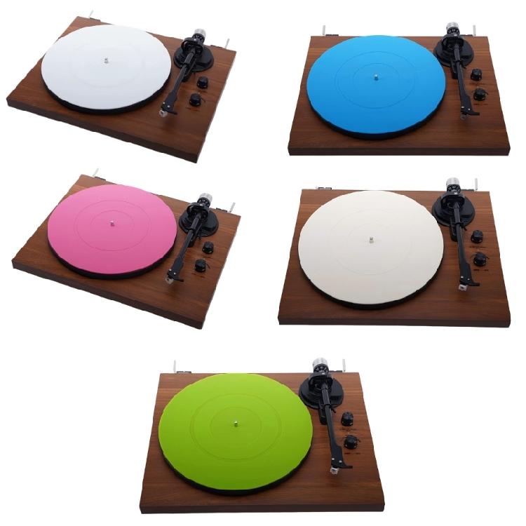 Silicone Slipmat Pad 12 In for Record Player Use with Center Hole Round Profile and Home Record Care Support Daily