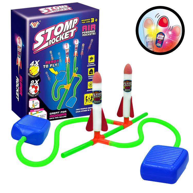 Kids EVA Rocket Launcher: Double Foot-Pedal Skyward Missile for Outdoor Fun Electronic Toy for Ages Below 14