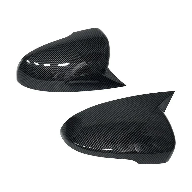 Pair Ox Horn Rearview Side Glass Mirror Cover Trim Frame Side Mirror Caps for Hyundai Tucson 2015-2020 Auto Accessories