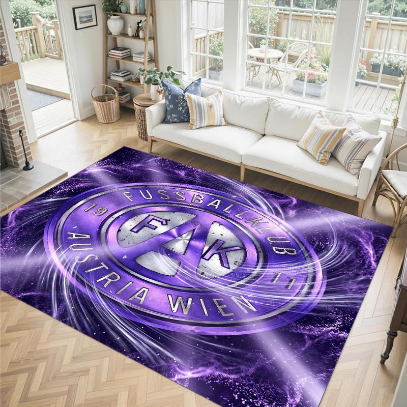 Austria Wien FC Design Crystal Velvet Carpet Cozy Non?Slip Printed Rug For Bedroom Living Room Entrance
