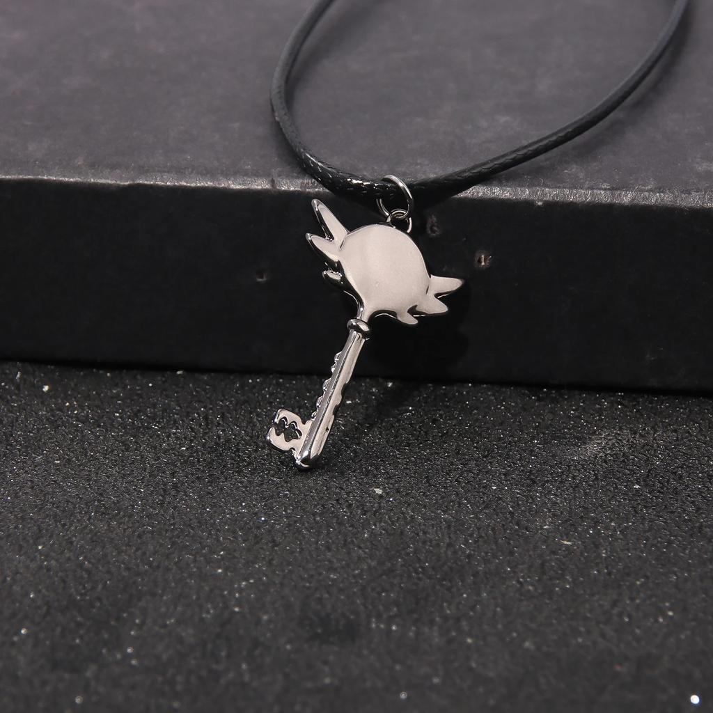 Hazbin Anime Hotel Schlüssel Halskette Liebesherz Flügel Anhänger Halskette Für Frauen Männer Choker Cosplay Accessoires Schmuck Geschenke