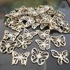 50Pcs Wood Chips Burr Free Hollow Design DIY Portable Blank Wooden Butterfly Embellishment Decor for Kids