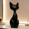 Sitting Cat Sculpture Resin Figurine Modern Minimalist Cat Ornament for Home Office Decoration Indoor Display