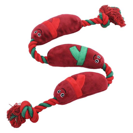 Plush Flower Dog Toy Corduroy Chew Toy Interactive Tulip Squeaky Stuffed Puppy Teething Toy for Teeth