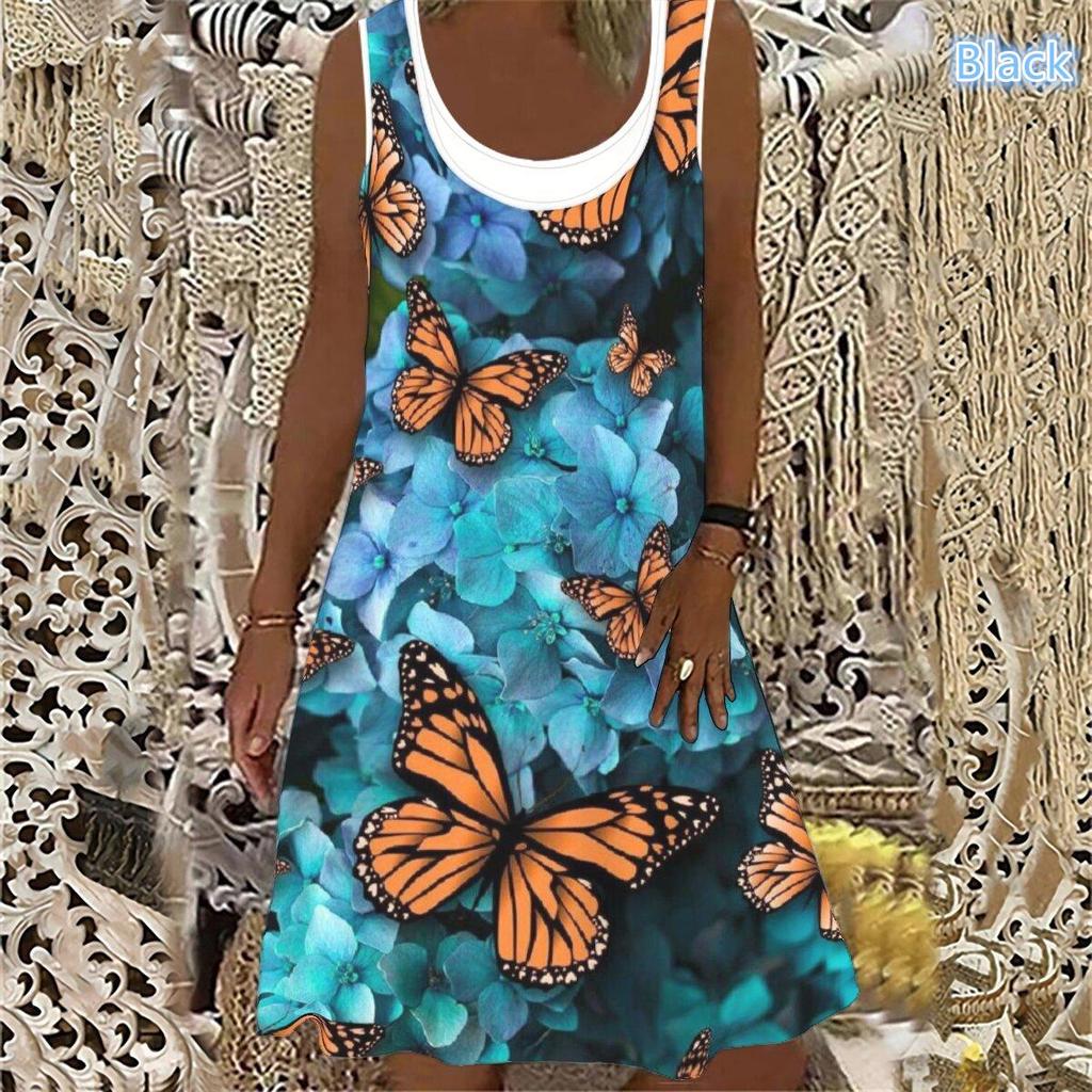 Cheap XXS10XL Plus Size Women Summer Women Floral Butterfly Print