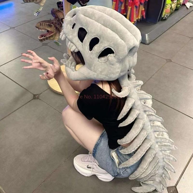 Dinosaur Plush Headgear Set Celebrity-Style Funny Dinosaur Skeleton Hat Soft Cartoon Costume Accessory Party Prop Toys Kid Gifts
